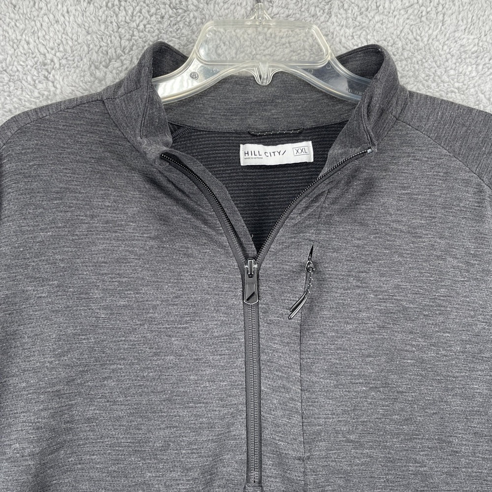 Hill City 1/4 Zip Pullover Mens XXL 2XL Gray Long Sleeve Gym Activewear